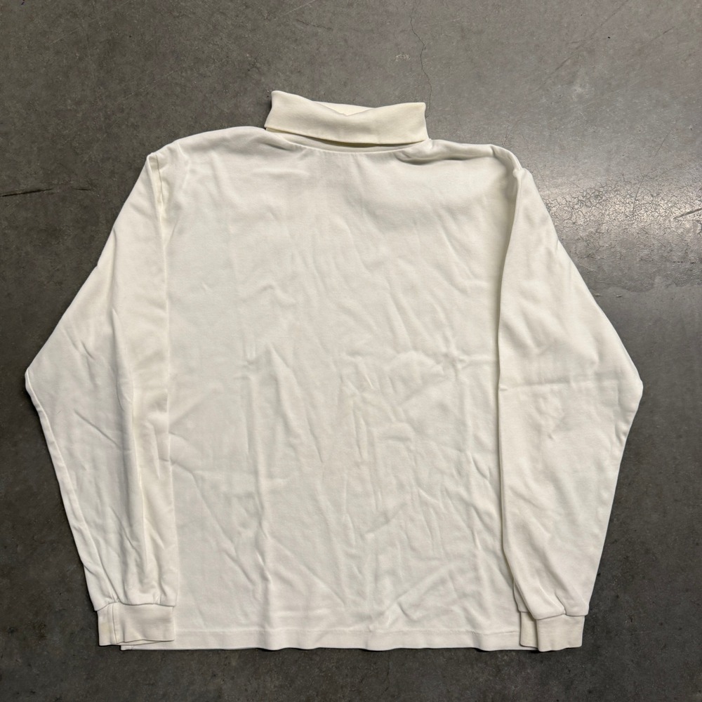 Vintage Eddie Bauer Mens XL Turtleneck Long Sleeve Shirt Cream Off White USA
